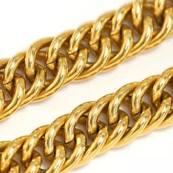 CHANEL 31 RUE CAMBON PARIS Coin Choker Necklace 16" Gold Tone #26244 - Picture 6 of 16